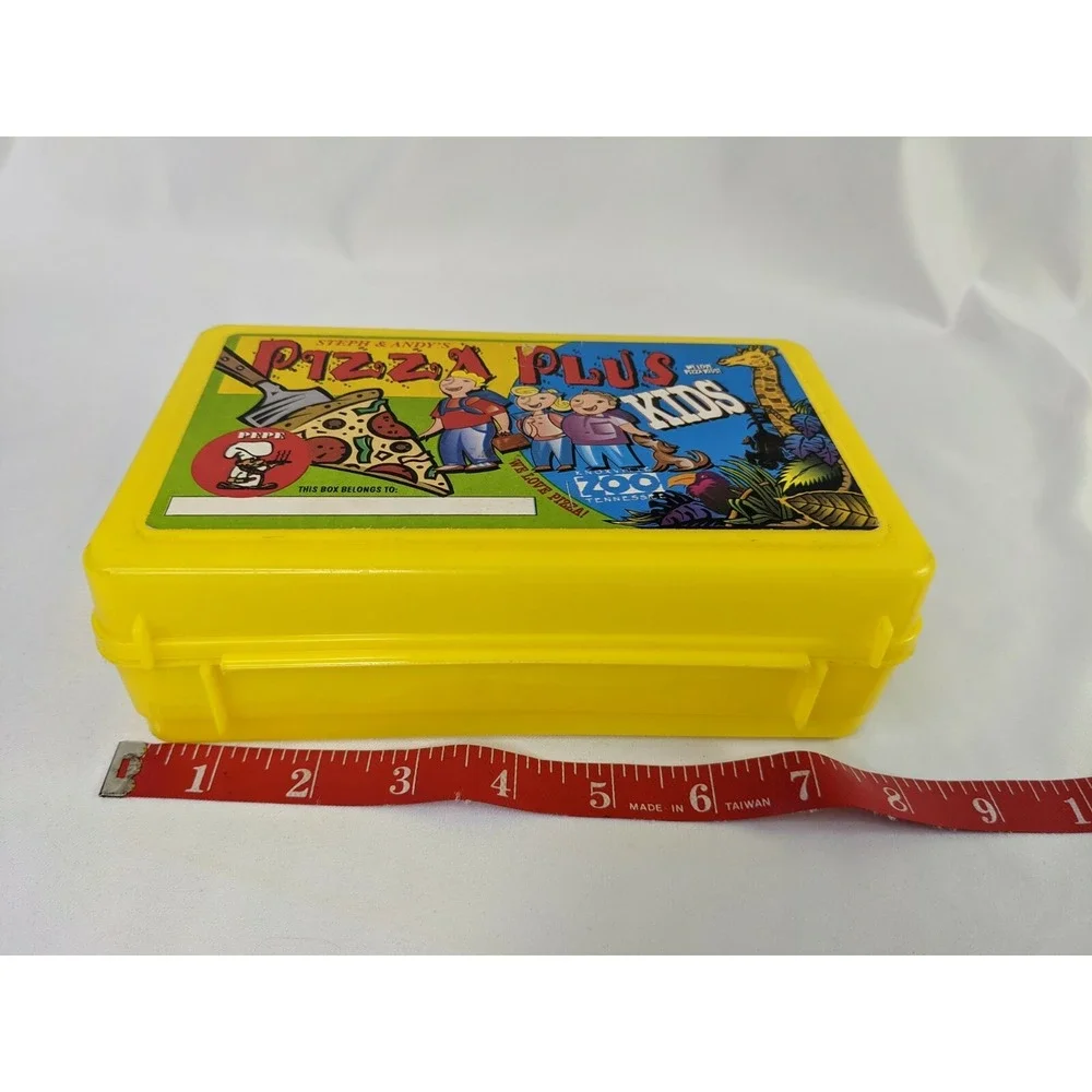 Whirley Industries Pizza Plus‎ Yellow Purple Pencil Case Lunch Box Kids Meal Lot